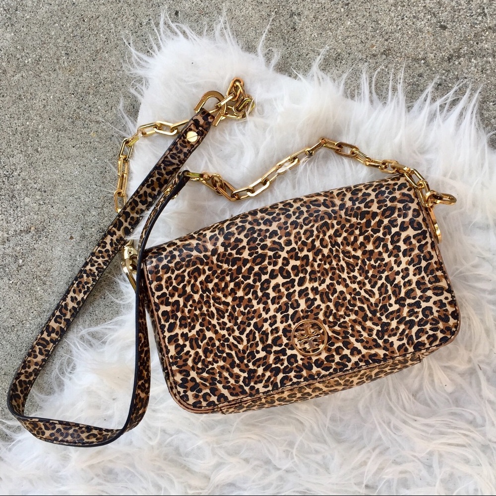 Tory Burch Leopard Crossbody Gold Chain
